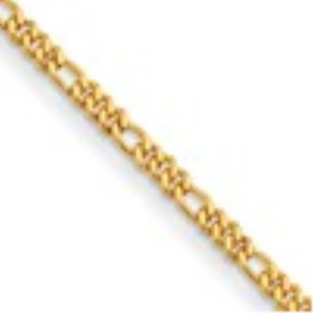 Auriga Fine Jewelry Mother's Day Gift 24k Yellow Gold Polished 4.8mm Sizeolid Figaro 8" Chain Bracelet for Women