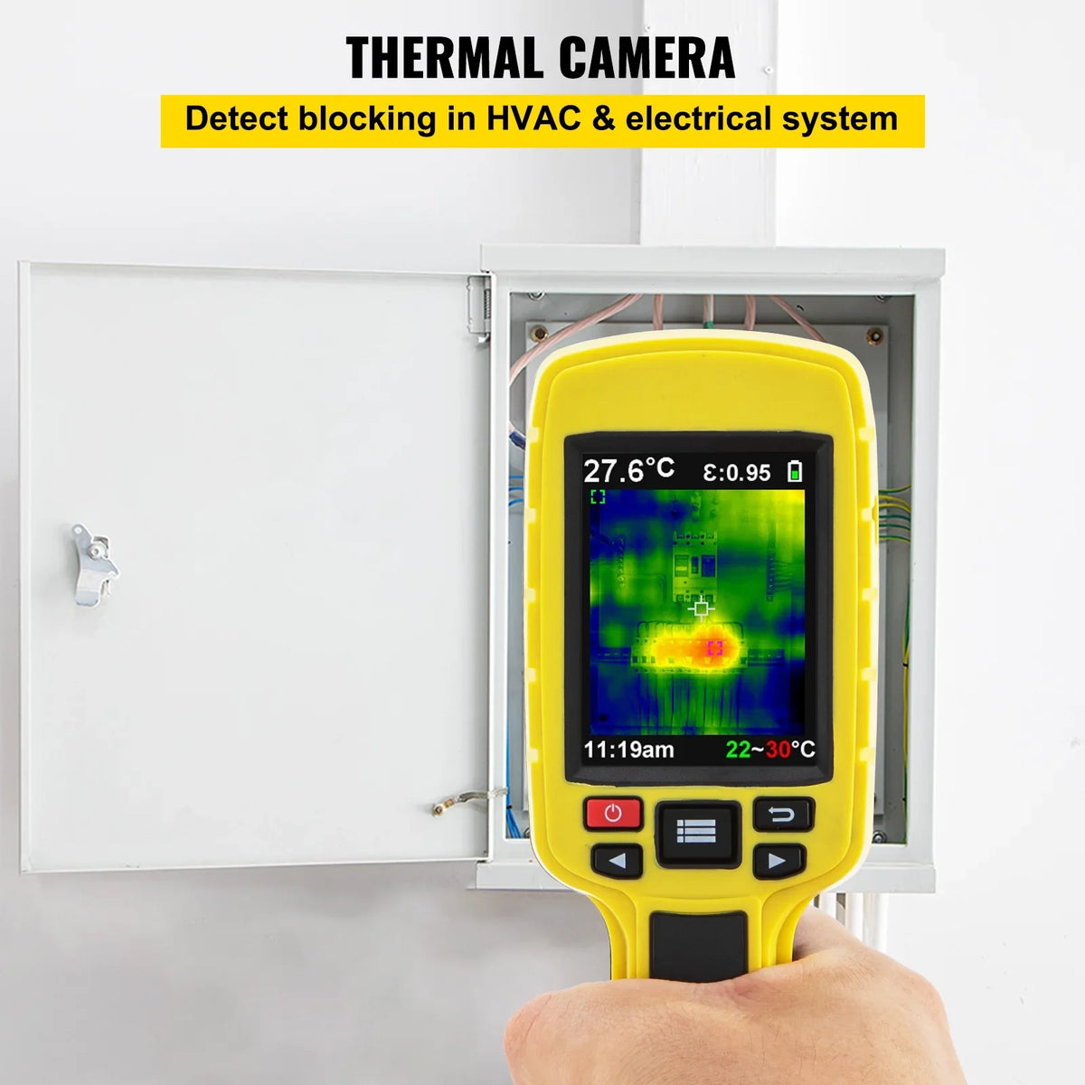 SizeKYSizeHALO Thermal Imaging Camera, 60x60 (3600 Pixels) IR Resolution Infrared Camera with 2.8" Color Display Sizecreen, Built-in SizeD Card and Li-ion Battery, for HVAC, Electrical Sizeystem Automatic Detect