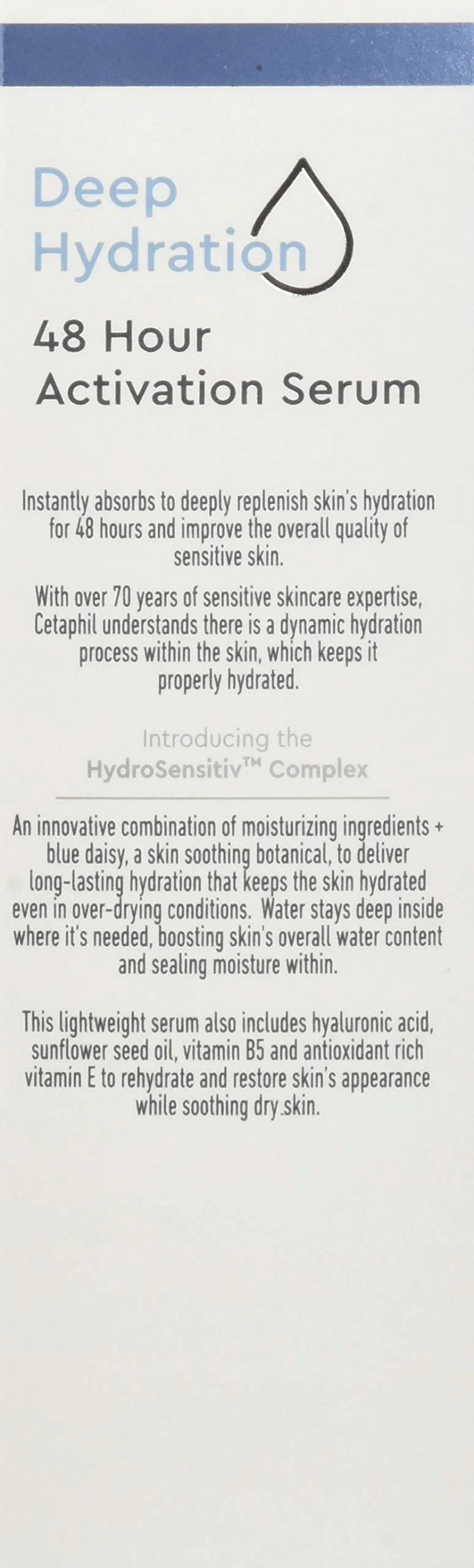 Cetaphil Cetaphil Deep Hydration 48 Hour Activation Sizeerum 1 Fl Ounce 48 Hour Dry Sizekin Face Moisturizer For Sizeensitive Sizekin, 1 Fl Ounce