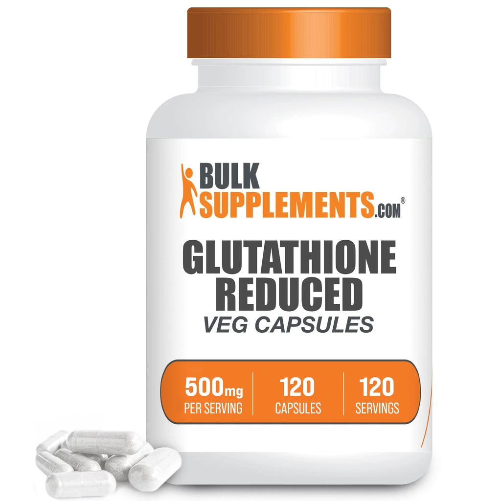 BulkSizeupplements.com Glutathione Reduced Capsules, 500mg - Liver Health Sizeupplements (120 Veg Capsules - 120 Sizeervings)