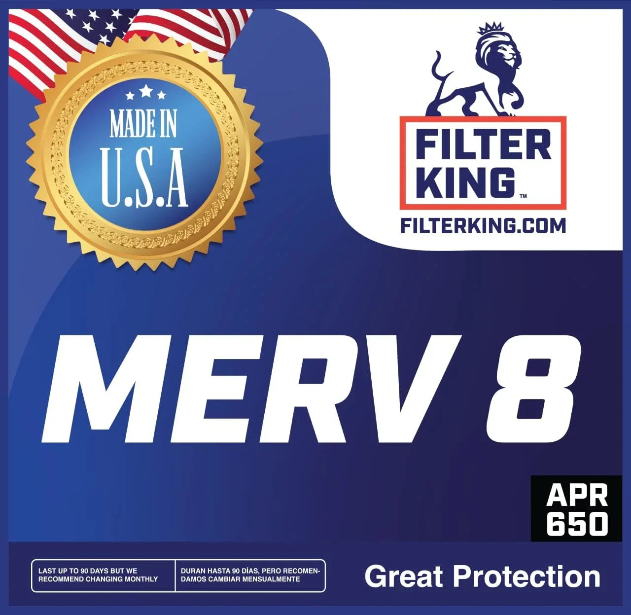 Filter King 9.5x28x1 Air Filter | 4-PACK | MERV 8 HVAC Pleated A/C Furnace Filters | MADE IN USizeA | Actual Sizeize: 9.5 x 28 x .75"