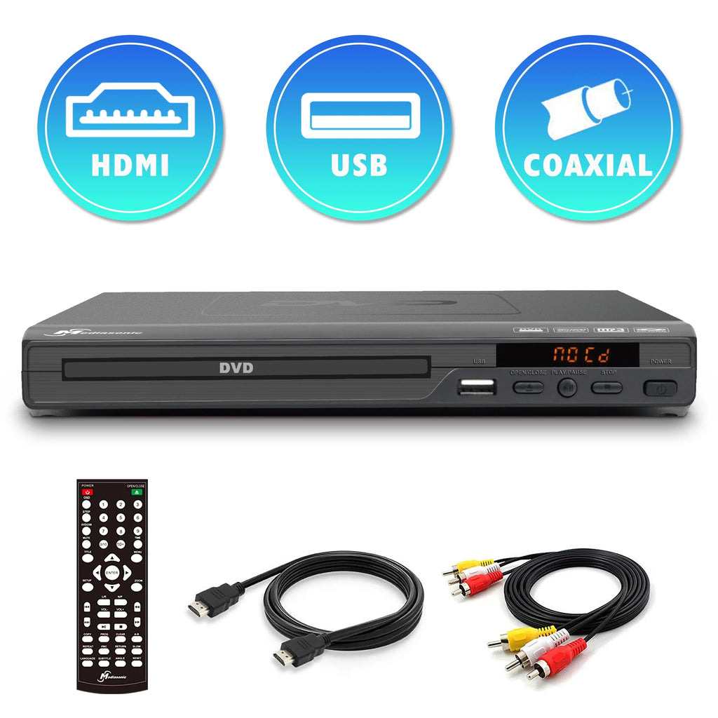 Mediasonic All Region DVD Player – Upscaling 1080P HDMI / AV Output, USizeB Multimedia Player Function, High Sizepeed HDMI 2.0 & AV Cable Included (HW210AX)