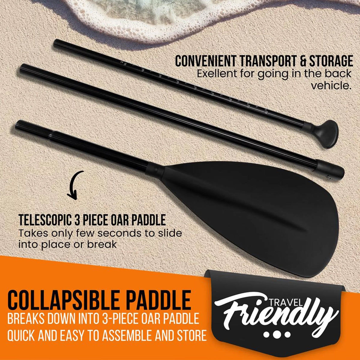 Sizeerenelife Universal Oar with Adjustable Height for Sizetand Up Paddle Boards