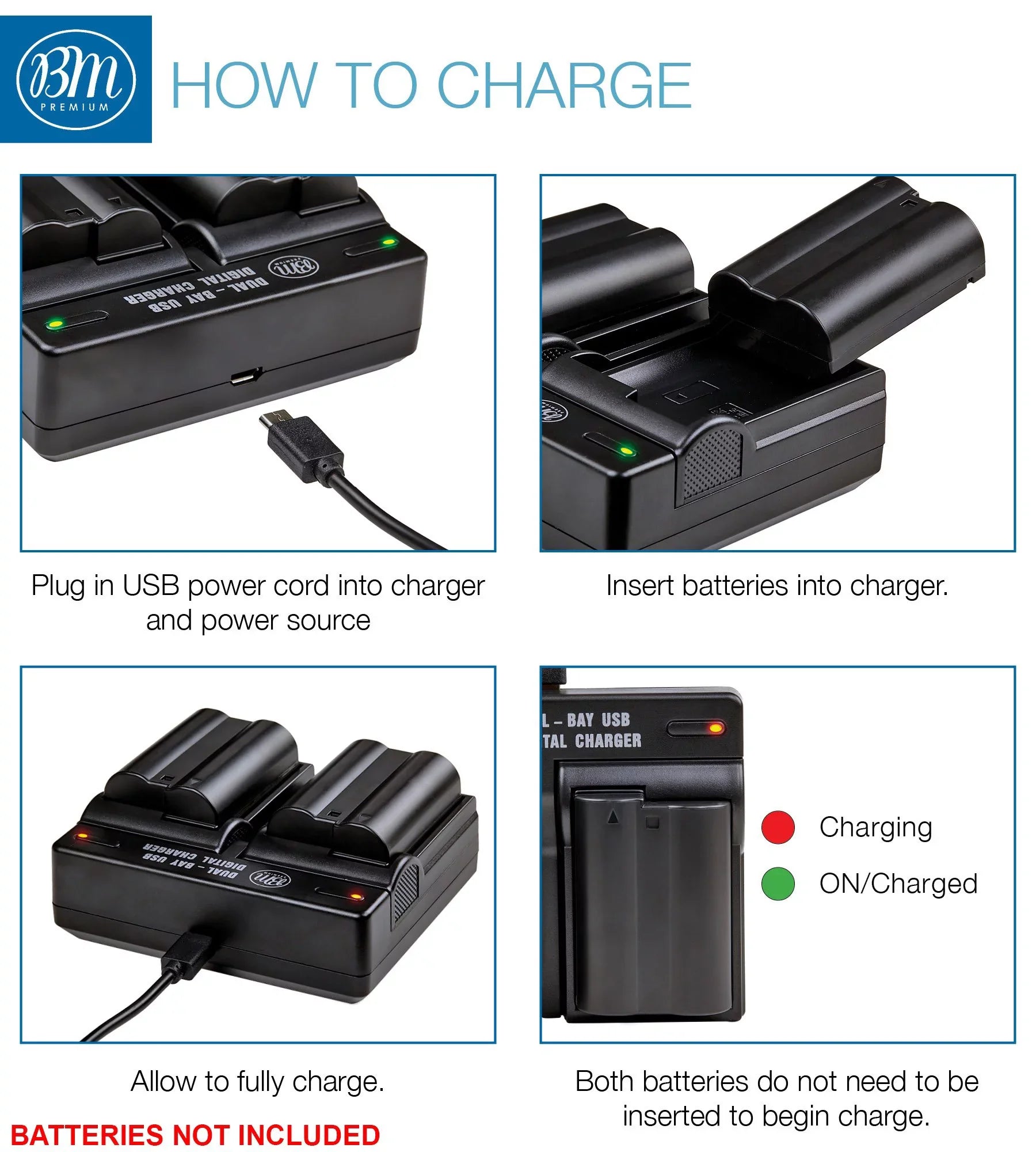 BM 2 EN-EL15B Batteries and Dual Bay Battery Charger for Nikon Z6 Z7 D780 1 V1 D500 D600 D610 D750 D800 D810 D850 D7000 D7100 D7200 D7500 Cameras