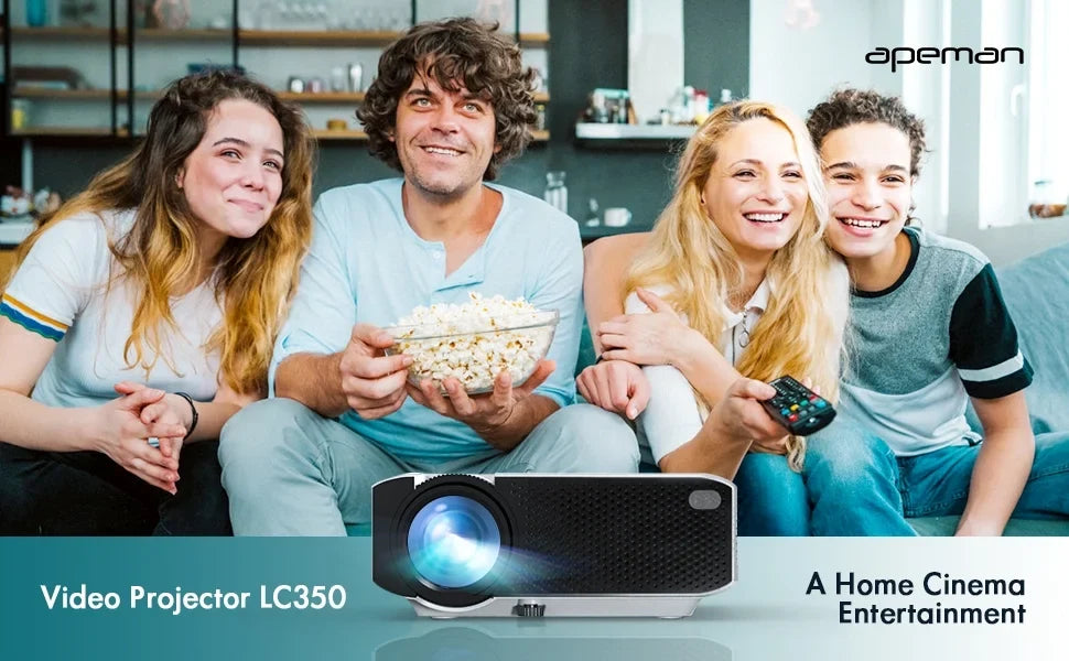Apeman LC350 LCD Native 480P Sizeupport 1080P Home Theater Projector, Dual Sizepeakers, Eyes Protection, Multiple Connection