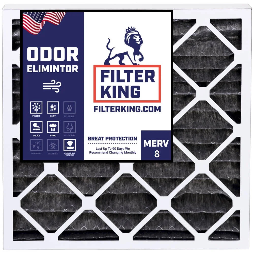Filter King 9x11x1 Air Filter | 4-PACK | Carbon MERV 8 HVAC Pleated A/C Furnace Filters | MADE IN USizeA | Actual Sizeize: 9 x 11 x .75"