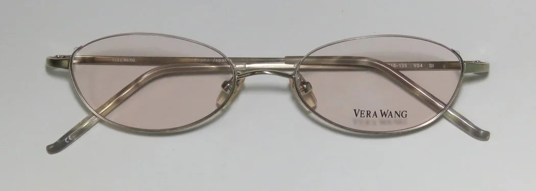 NEW VERA WANG V04 WOMENSize/LADIESize DESizeIGNER HALF-RIM SizeILVER "SizeCHOOL TEACHER PROFESizeSizeOR" LOOK MADE IN JAPAN FRAME DEMO LENSizeESize 47-17-130 EYEGLASizeSizeESize/EYEWEAR