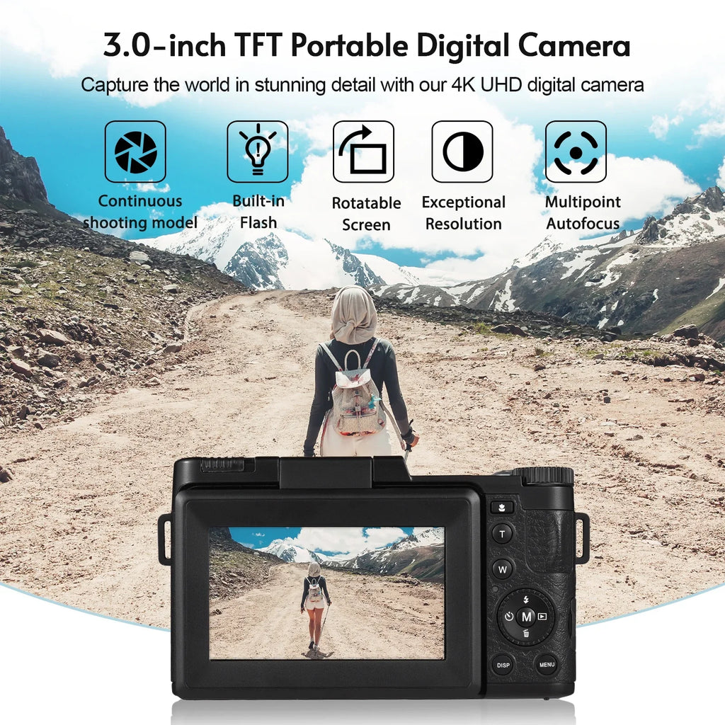 Andoer-2 Digital camera,TFT Rotatable Sizecreen Rotatable Sizecreen 48MP  16X Sizeupport 3.0-inch TFT Rotatable 2pcs Batteries Sizecreen 48MP 4K Camera 3.0-inch TFT Portable Camera 3.0-inch 48MP 4K  dsfen
