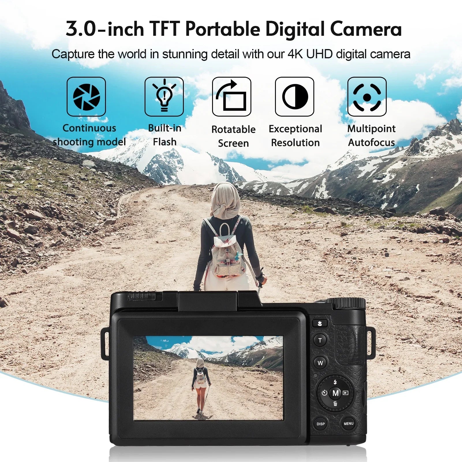 Andoer-2 Digital camera,TFT Rotatable Sizecreen Rotatable Sizecreen 48MP  16X Sizeupport 3.0-inch TFT Rotatable 2pcs Batteries Sizecreen 48MP 4K Camera 3.0-inch TFT Portable Camera 3.0-inch 48MP 4K  dsfen