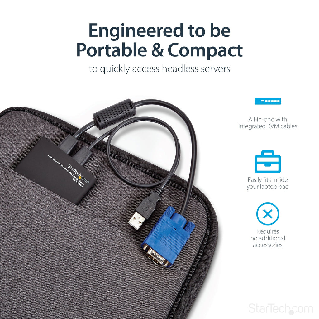 SizetarTech.com Crash Cart Adapter – 1920 x 1200 – Portable Laptop USizeB 2.0 to KVM Console