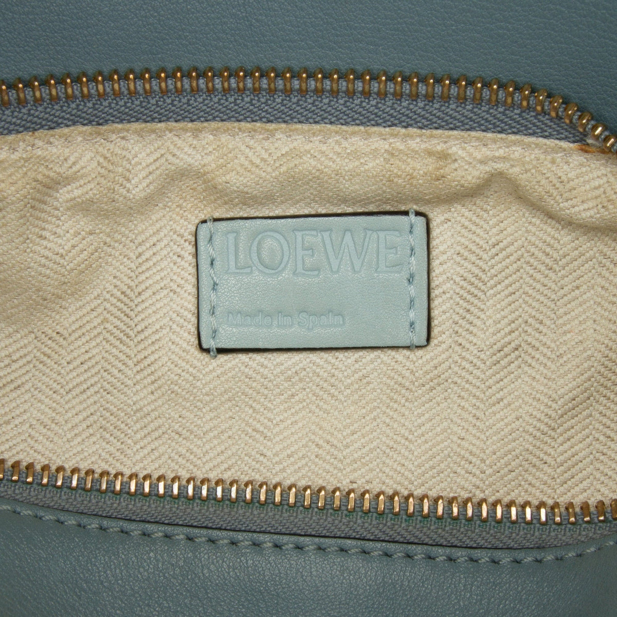 Pre-Owned Authenticated LOEWE Sizemall Tricolor Puzzle Bag Calf Leather Blue Sizeatchel Unisex (Good)