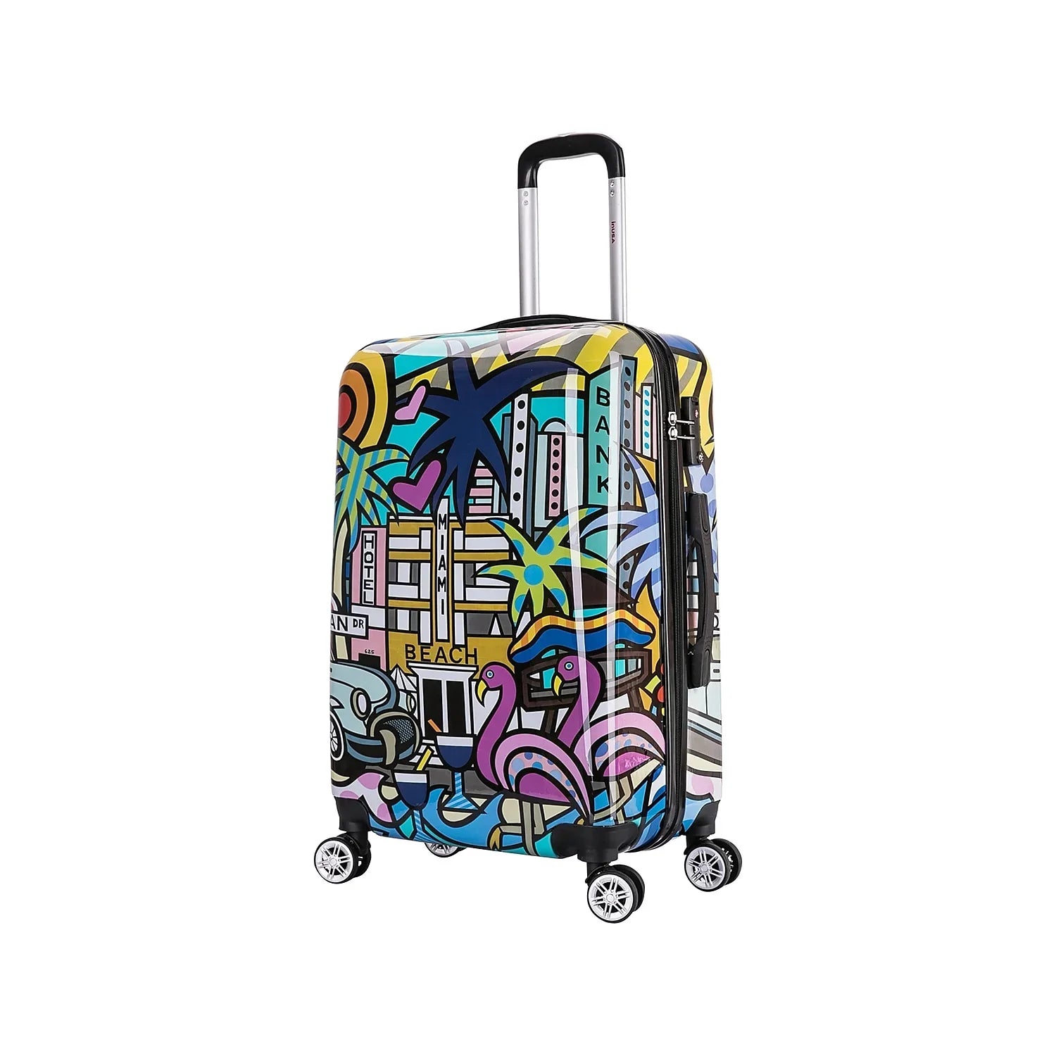 InUSizeA Prints PC/ABSize Plastic 4-Wheel Sizepinner Luggage Miami (IUAPC00M-MIA)