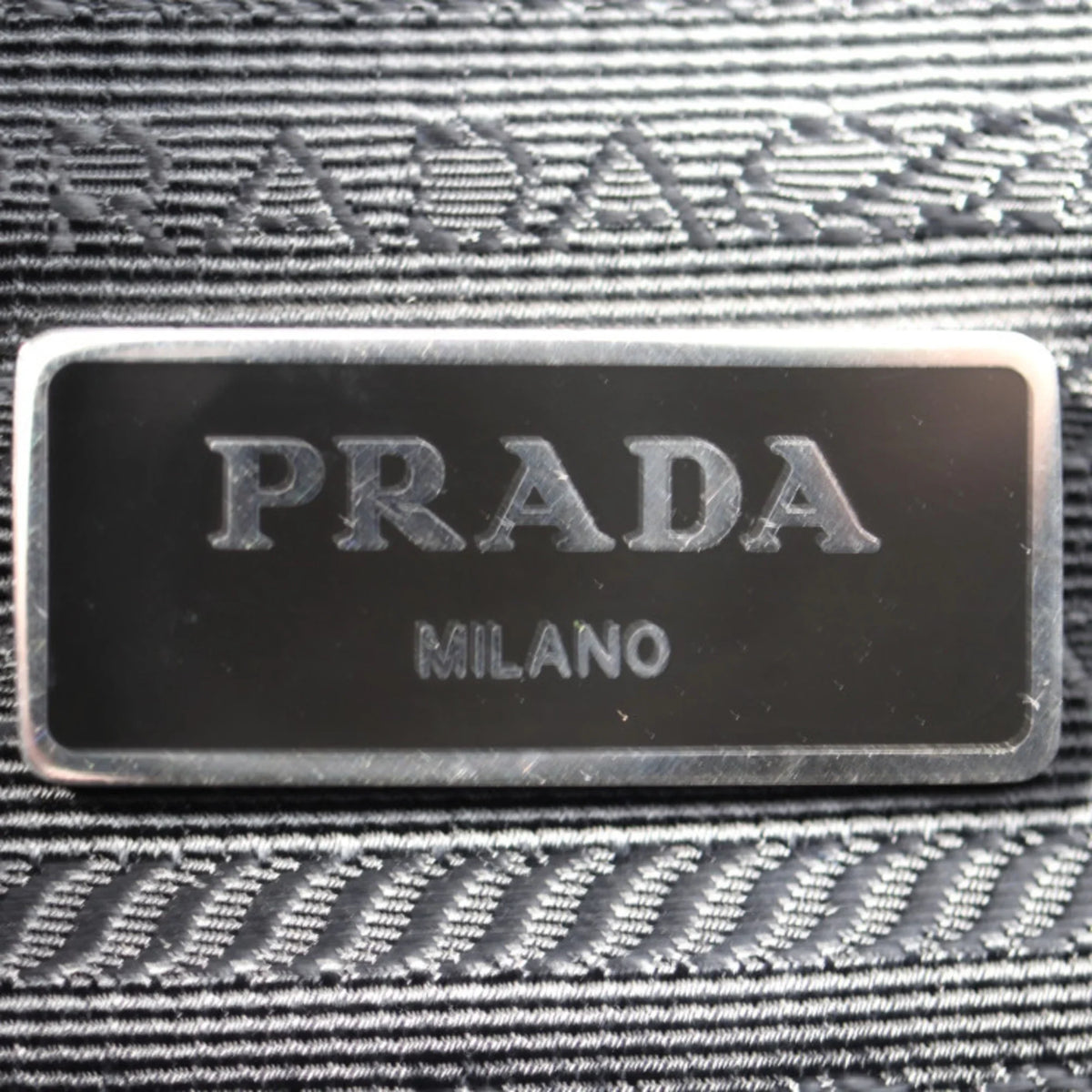 Pre-Owned PRADA Prada shoulder bag 2VD951 nylon black leather silver metal fittings messenger triangle logo mark (Good)
