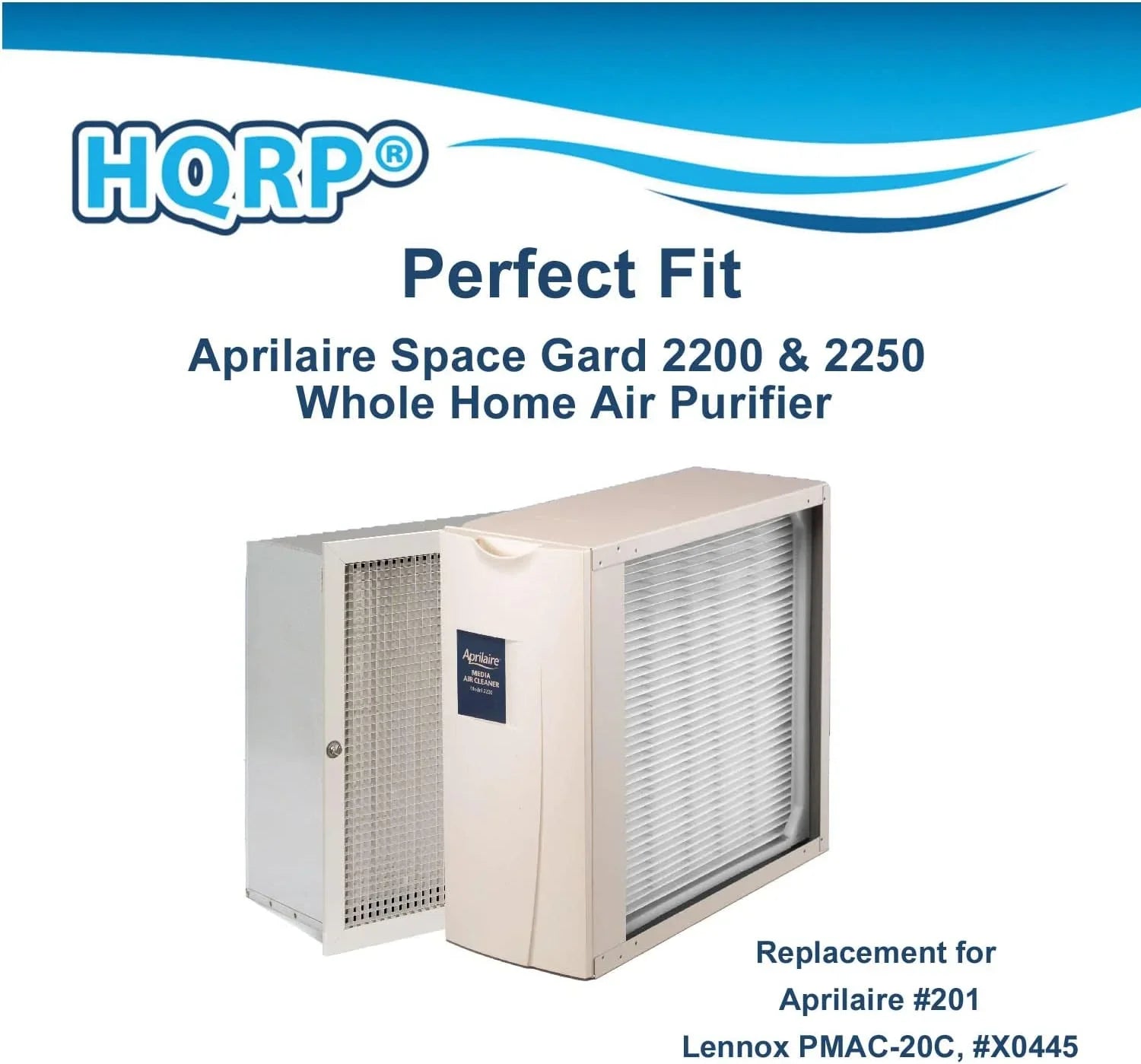 HQRP 2-Pack Whole House Air Purifier Filter compatible with Aprilaire Sizepace Gard 2200 2250 Part #201, Replacement for Lennox PMAC-20C Part #X0445