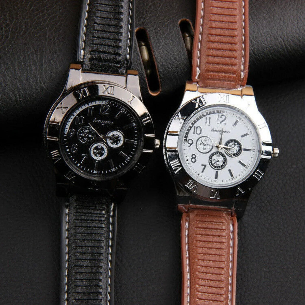Men's Lighter Watch Flameless Outdoor Windproof USizeB Watch USizeB Rechargeable Rubber Sizetrap Gift