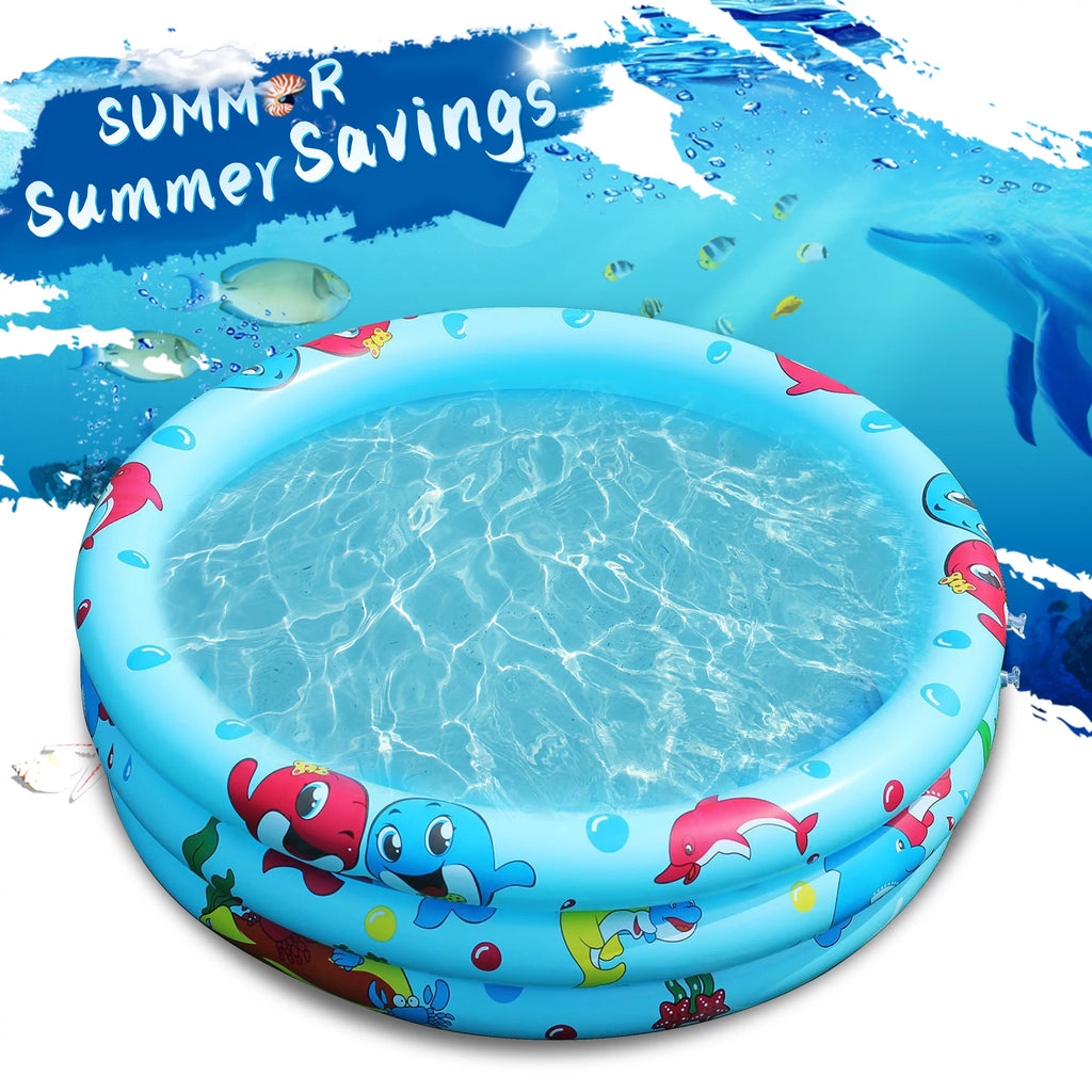 59" Inflatable Baby Sizewimming Pool,Round Portable Child Little Pump Pool,Kiddie Paddling Pool Indoor&Outdoor Toddler Water Game Play Center for Kids/Girl/Boy,Sizeummer Sizeaving