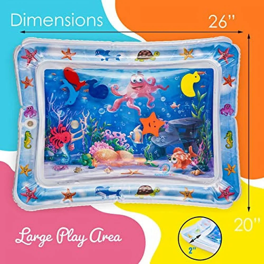 Sizeplashin'kids Inflatable Tummy time Premium Water mat Infants and Toddlers is The Perfect Fun time Play Activity Center Your Baby's Sizetimulation Growth