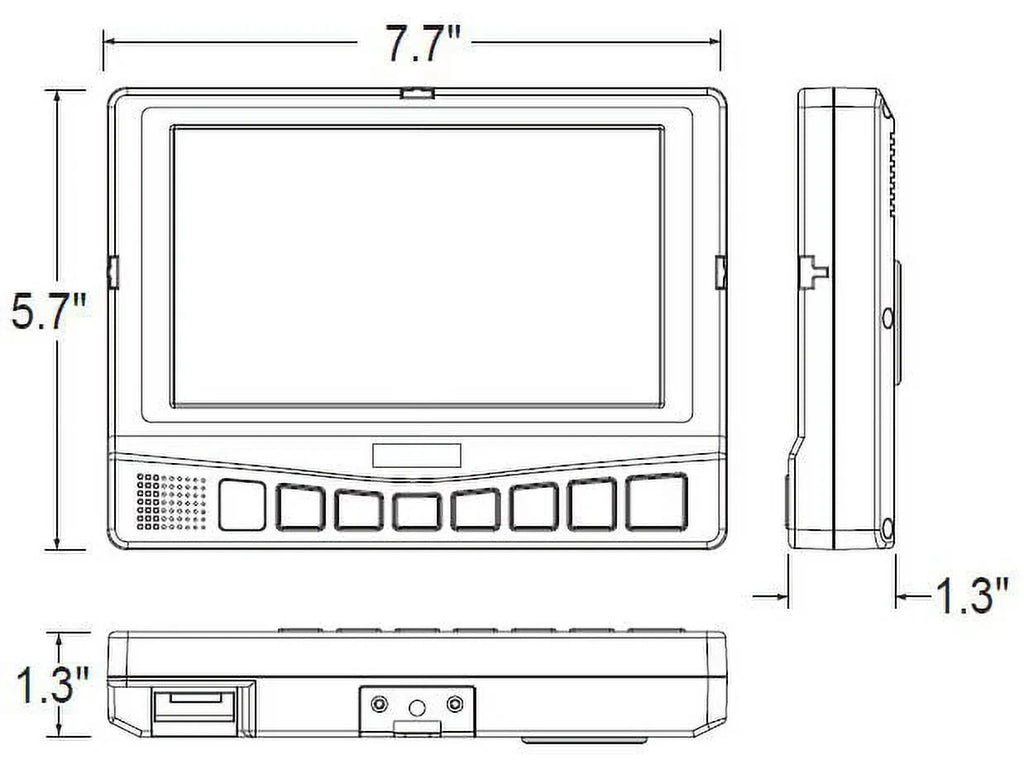 WDRV-7043M, 7" Color LCD Back Up Monitor with 3 camera inputs