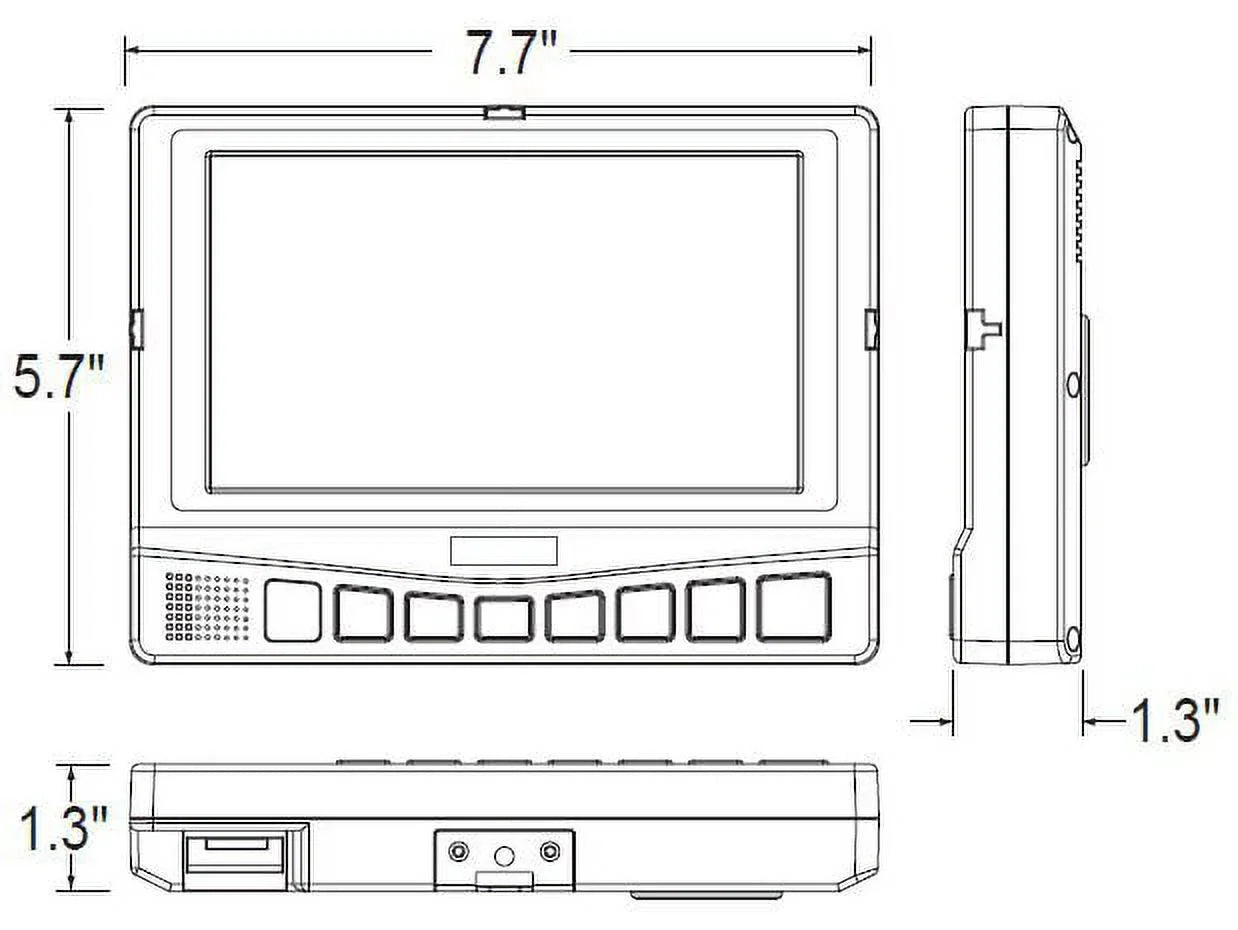 WDRV-7043M, 7" Color LCD Back Up Monitor with 3 camera inputs