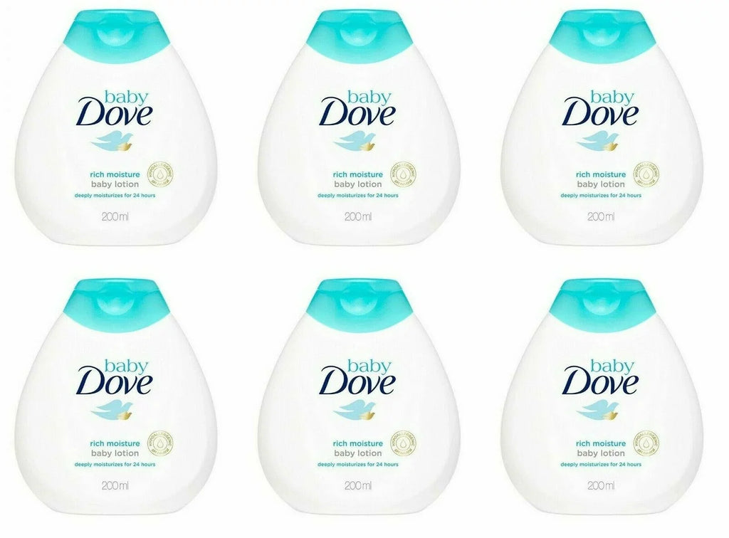 Baby Dove Lotion with Rich Moisturizer, 200 ml, 6 Pack