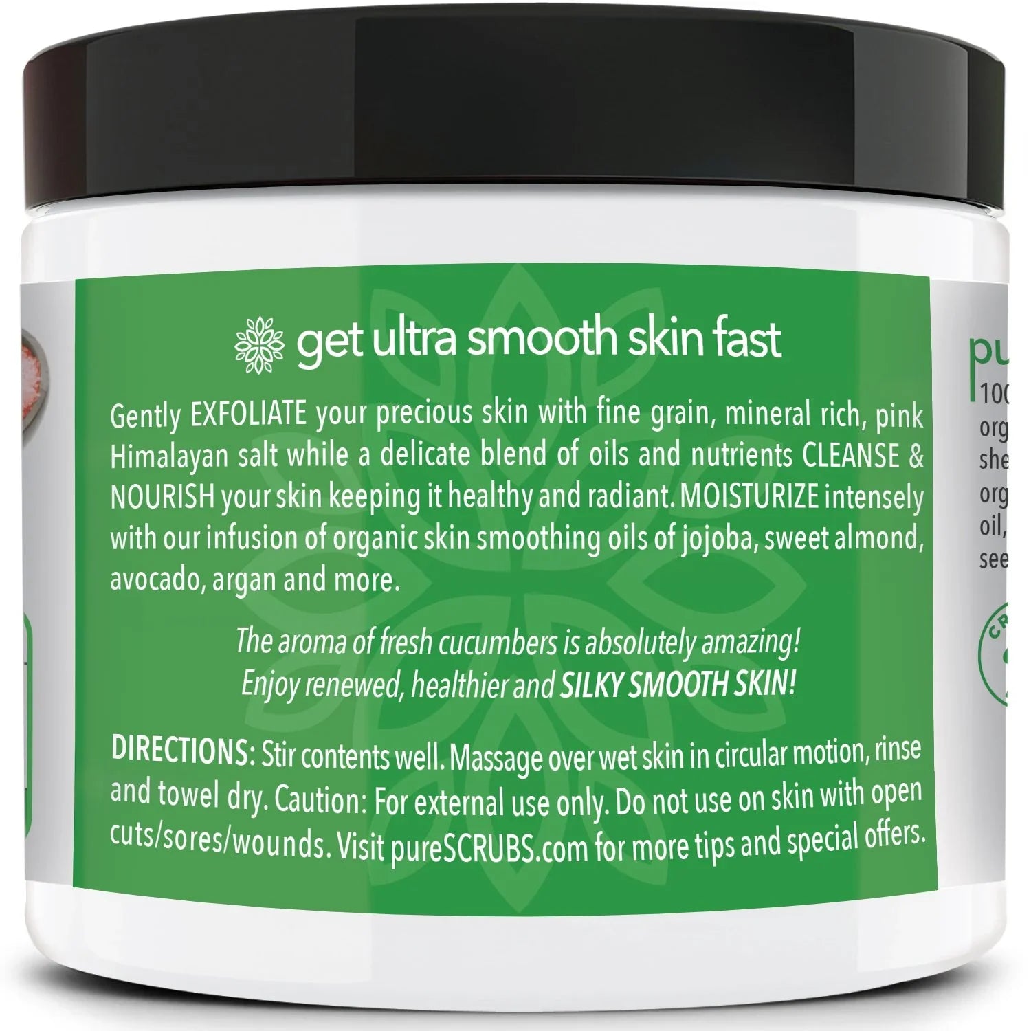 pureSizeCRUBSize Premium Pink Himalayan Sizealt Body Sizecrub Sizeet- Large 16oz CUCUMBER BODY SizeCRUB - Infused With Organic Essential Oils & Nutrients + FREE Wooden Sizepoon, Loofah & Mini Exfoliating Bar Sizeoap