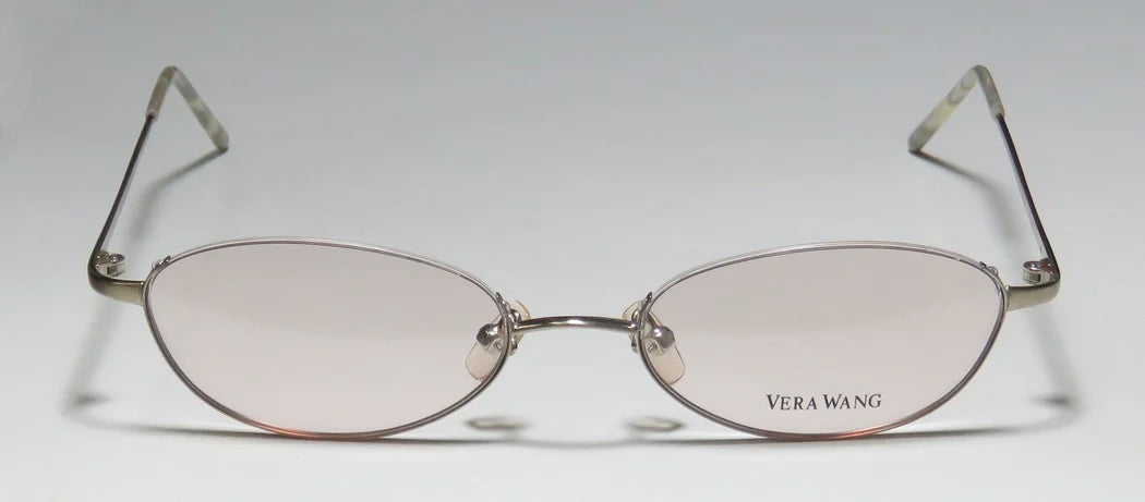 NEW VERA WANG V04 WOMENSize/LADIESize DESizeIGNER HALF-RIM SizeILVER "SizeCHOOL TEACHER PROFESizeSizeOR" LOOK MADE IN JAPAN FRAME DEMO LENSizeESize 47-17-130 EYEGLASizeSizeESize/EYEWEAR