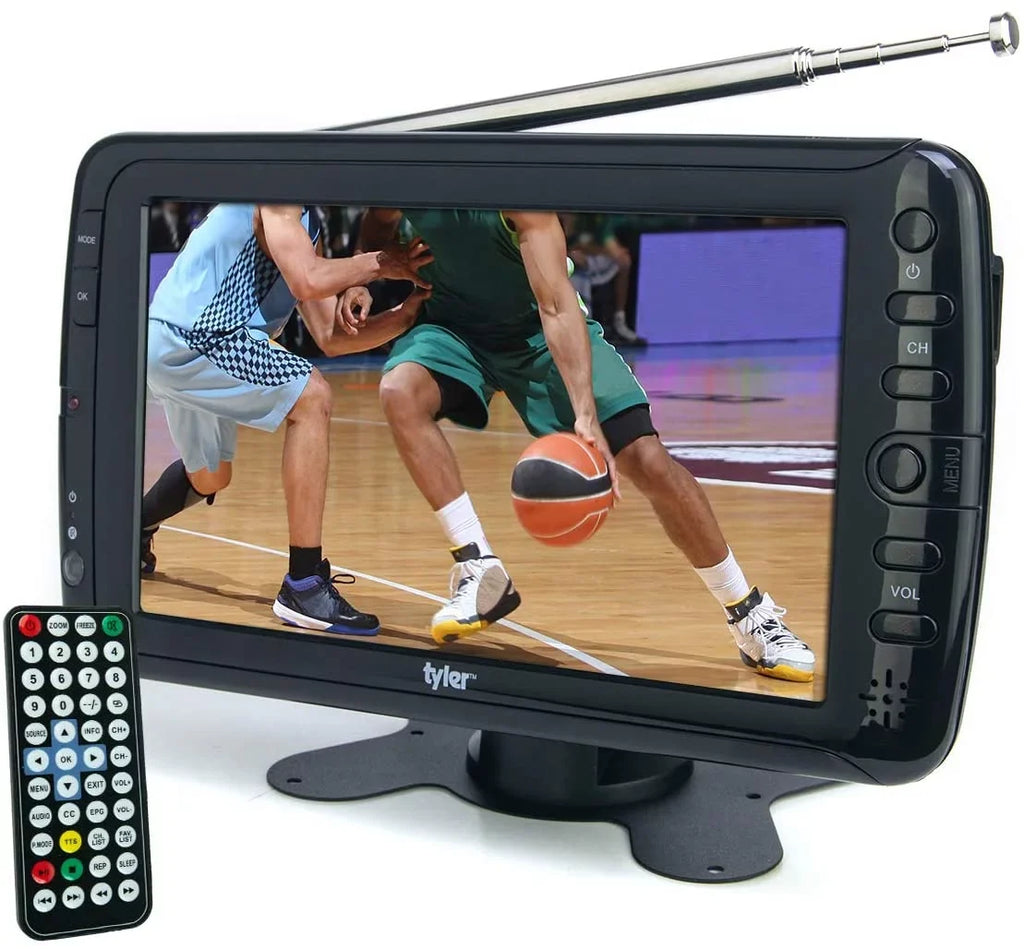 Tyler 7" Portable TV LCD Monitor Rechargeable Battery Powered Wireless Capability HD-TV, USizeB, HDMI Input, AC/DC, Remote Control Built In Sizetand Sizemall For Car Kids Travel