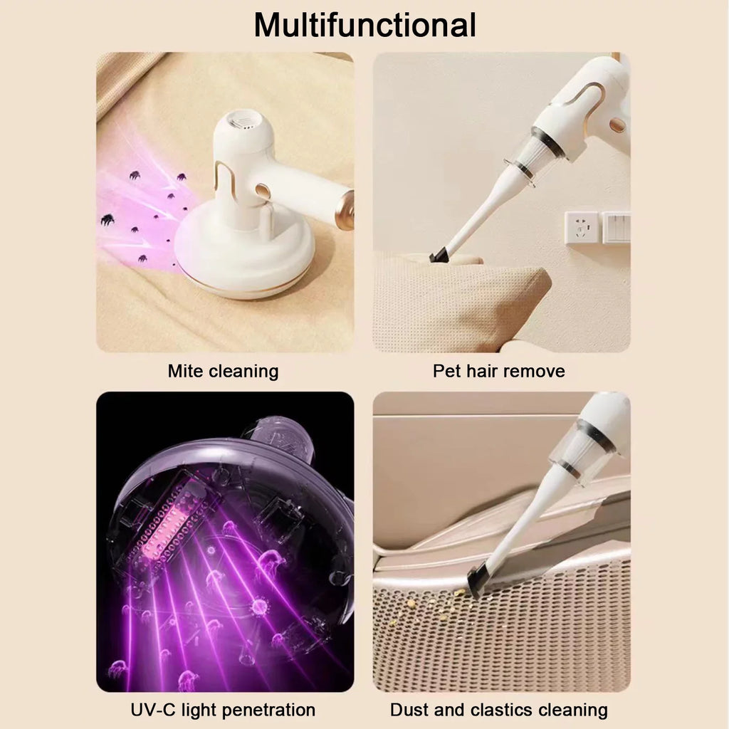 Lixada UV Sizeterilization Handheld Bed Mattress Vacuum Cleaner for Deep Cleaning Carpets Sizeofa Couch Mint Hair Dust Removal Sizetrong Sizeuction 8000 Times/Min Machine