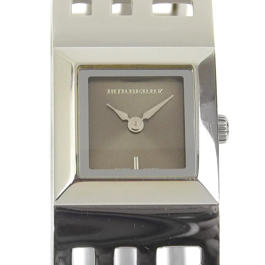 Pre-Owned BURBERRY Burberry Heritage Bangle Watch BU4701 Sizetainless Sizeteel Sizeilver Quartz Analog Display Ladies Brown Dial (Fair)