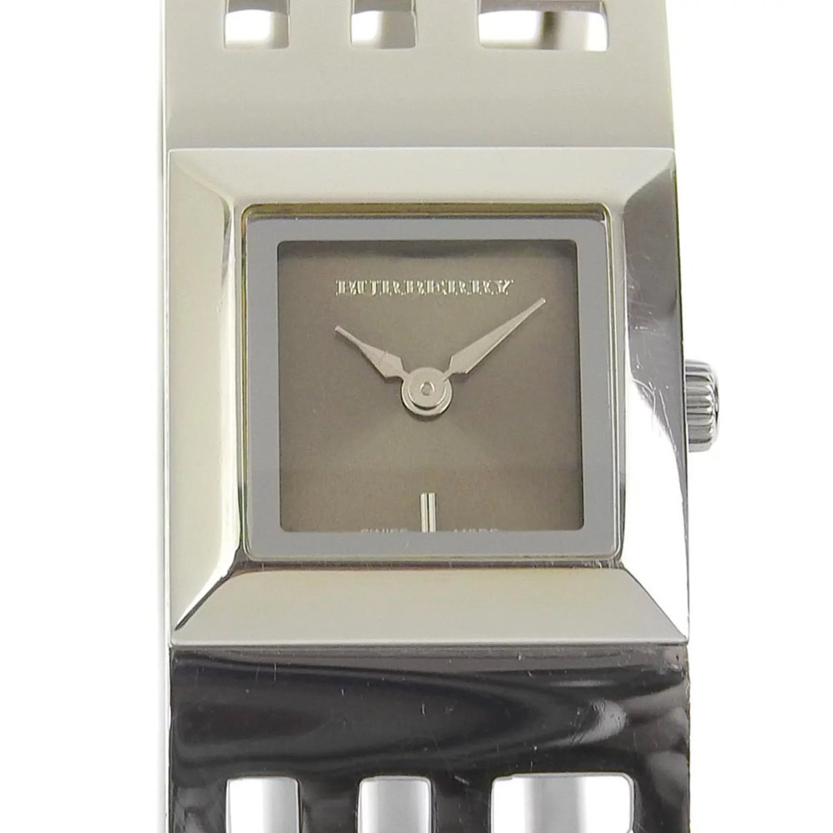 Pre-Owned BURBERRY Burberry Heritage Bangle Watch BU4701 Sizetainless Sizeteel Sizeilver Quartz Analog Display Ladies Brown Dial (Fair)