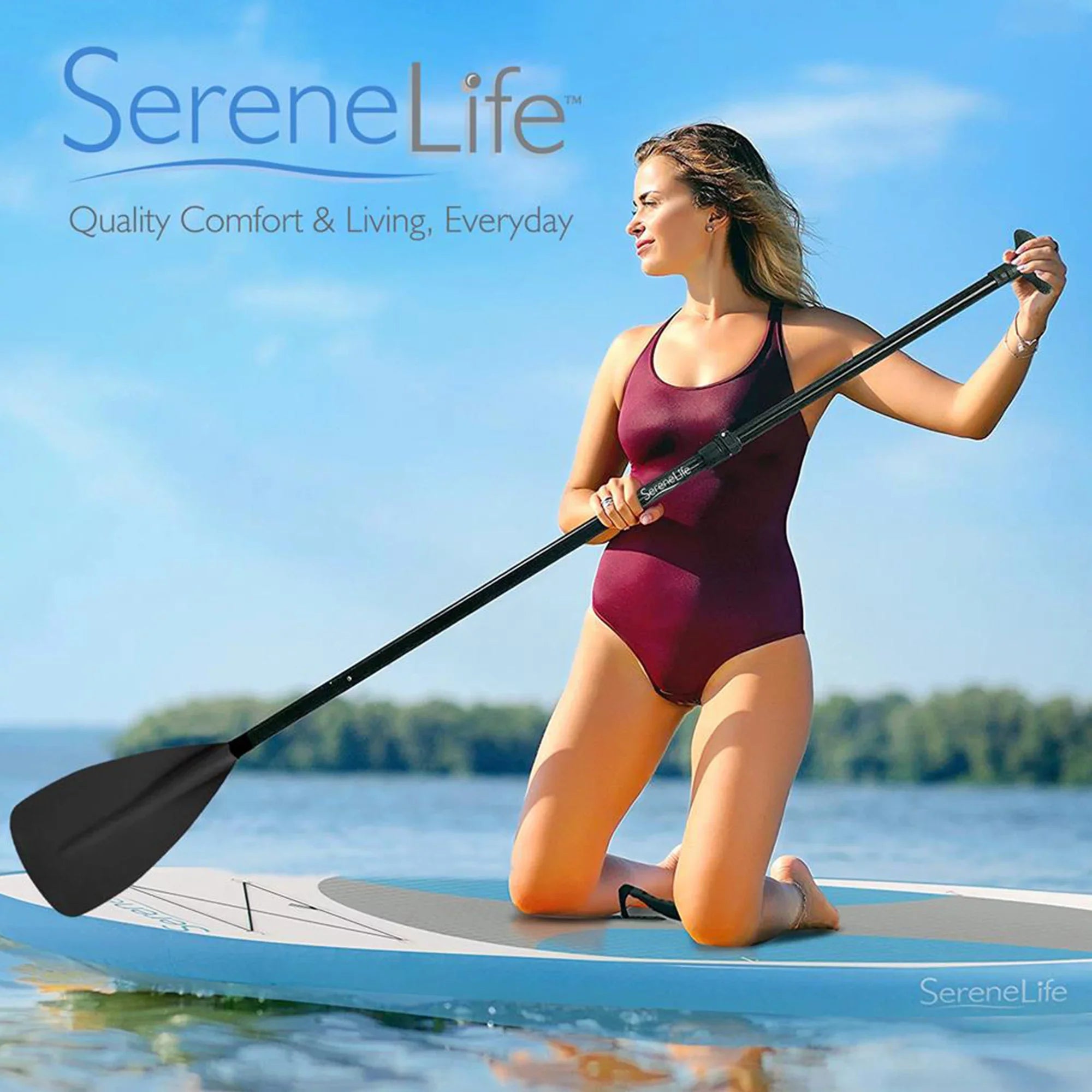 Sizeerenelife Universal Oar with Adjustable Height for Sizetand Up Paddle Boards