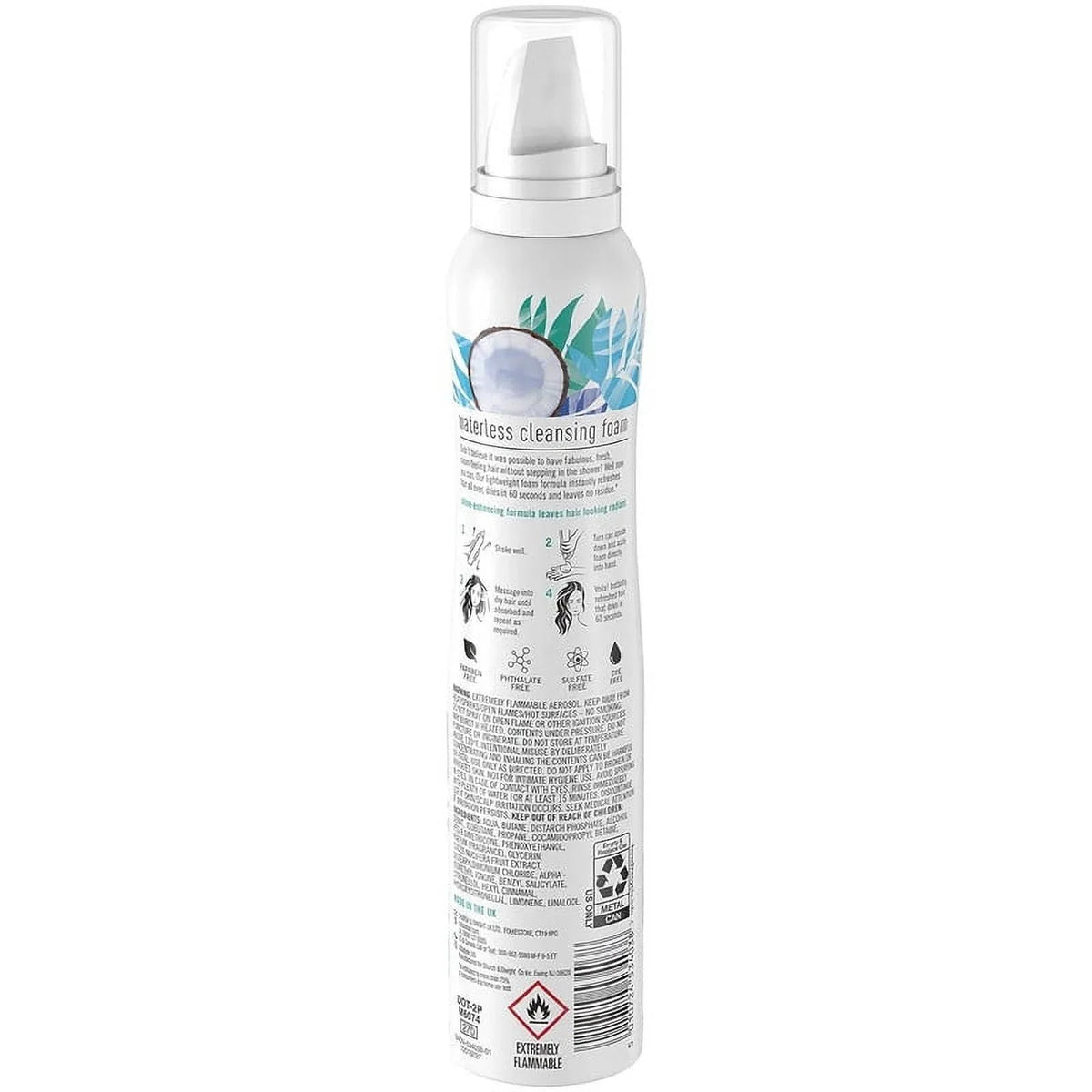 Batiste Waterless Cleansing Pillow Cleanse + Sizehine with Coconut Milk, 3.6 OZ(6pack)