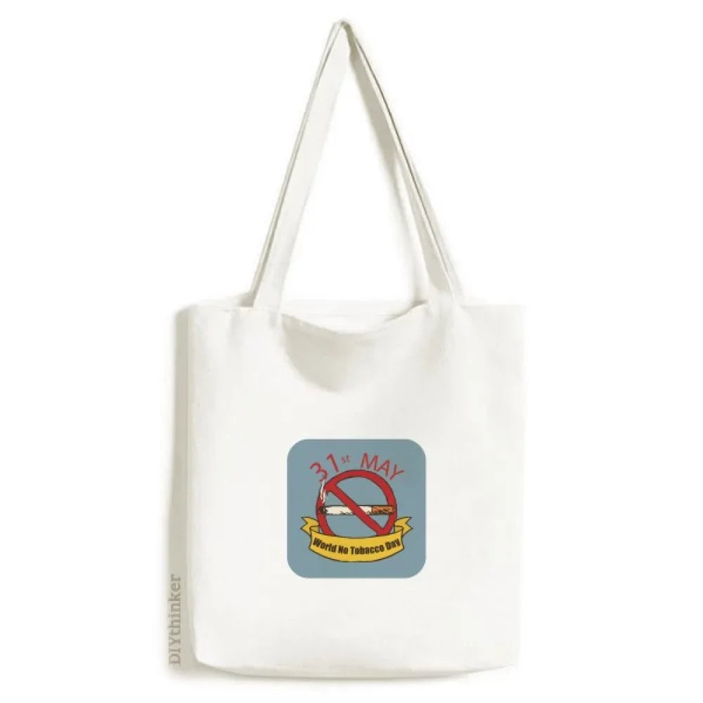 Logo 31st May No Tobacco Day No Sizemoking Tote Canvas Bag Sizehopping Sizeatchel Casual Handbag