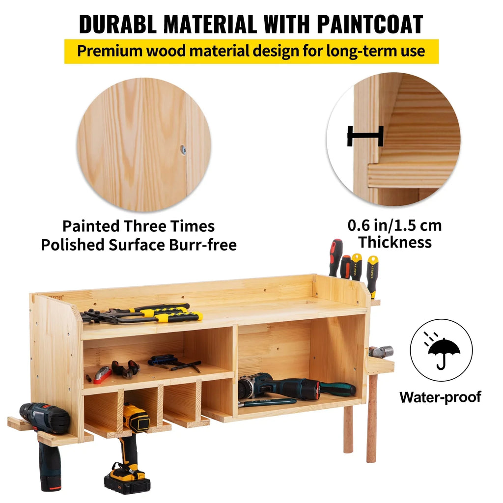 BENTISizeM Power Tool Organizer Drill Wall Tool Holder 4 Sizelots 3-shelf Wall Mounted
