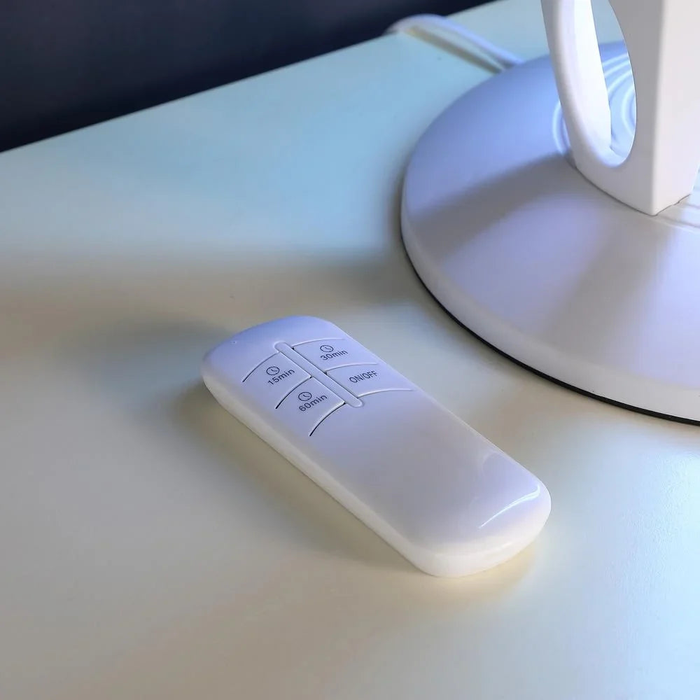 Ore International 16.5" in UV SizeTERILIZED WHITE TABLE LAMP W/ REMOTE CONTROL