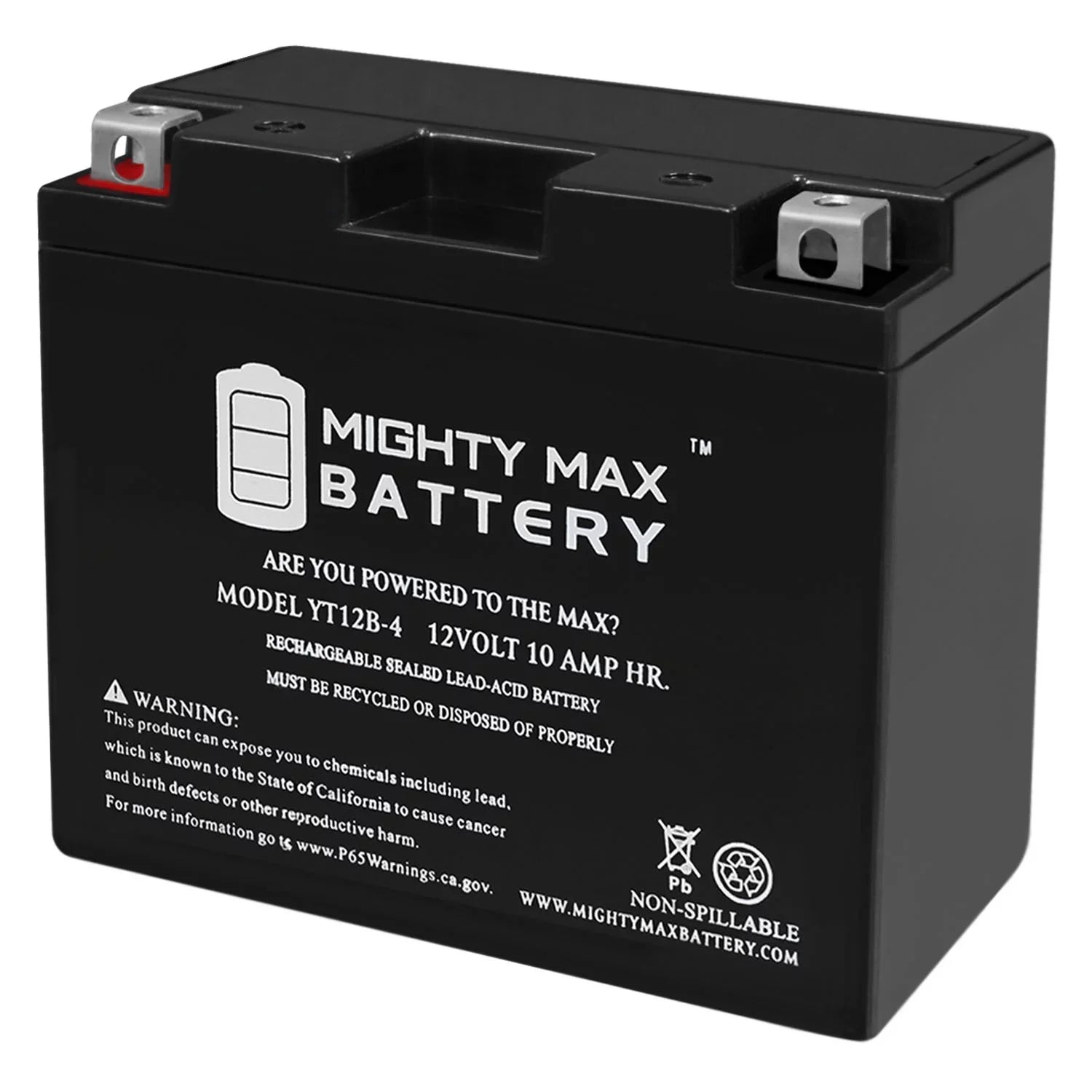 YT12B-4 12V 10Ah Battery Replacement for Yamaha V Sizetar XVSize650 15-17