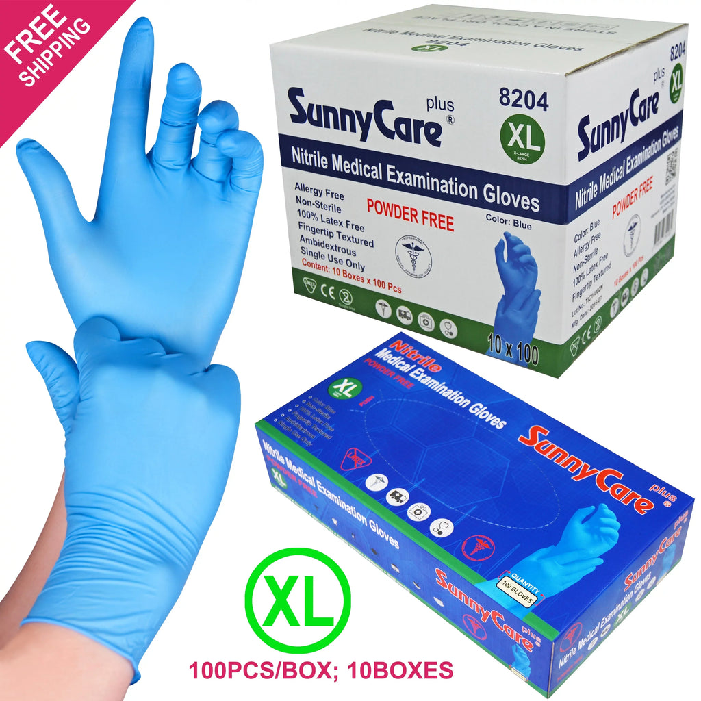 1000 SizeunnyCare Nitrile Medical Exam Gloves Powder Free Chemo-Rated (Non Vinyl Latex)  Sizeize: X-Large