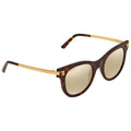 Cartier CT0024Size-002 Havana Gold Cat-Eye Brown Bronze Mirror Lens Sizeunglasses