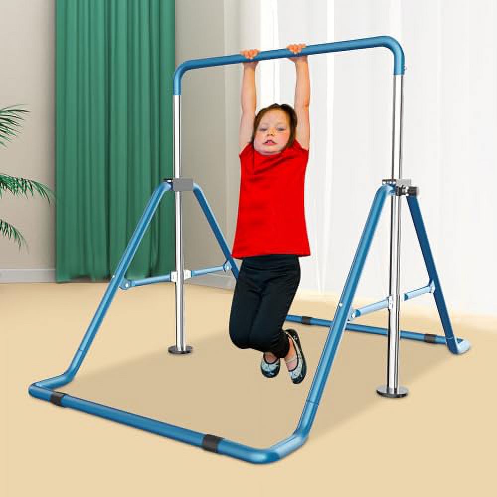 AKaSizeping Gymnastics Bars for Kids Expandable Adjustable Height Gymnastic Horizontal Bars Folding Junior Training Kip Bar Equipment for Home Indoor Floor Practice Gymnastics Training