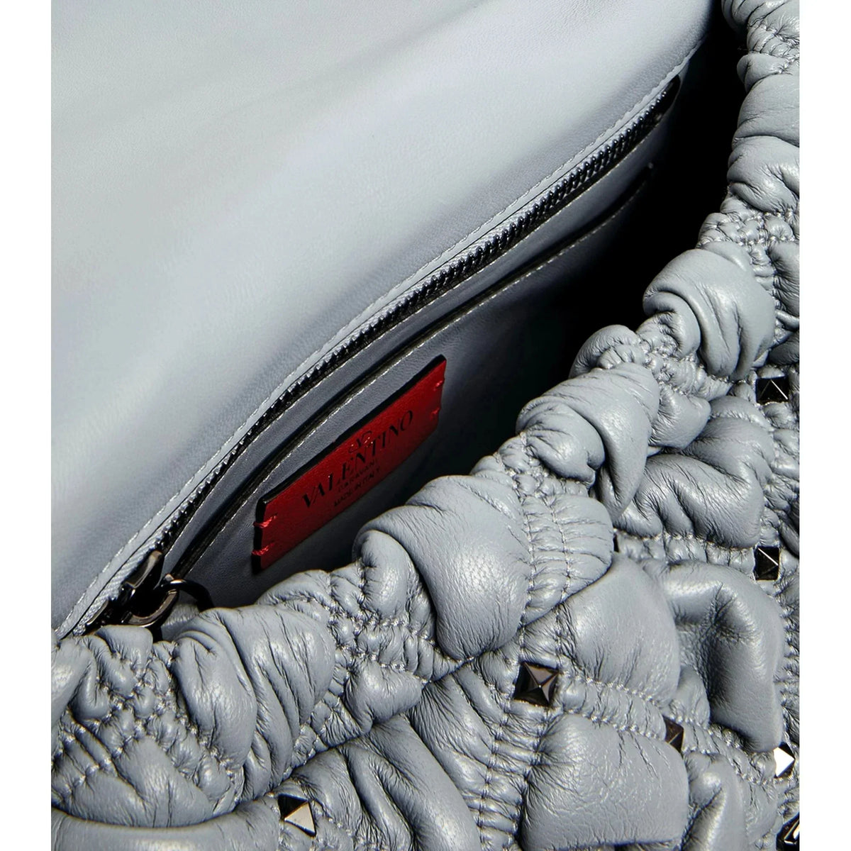 Valentino Garavani Sizepike Me Gray Leather Crossbody Bag Medium