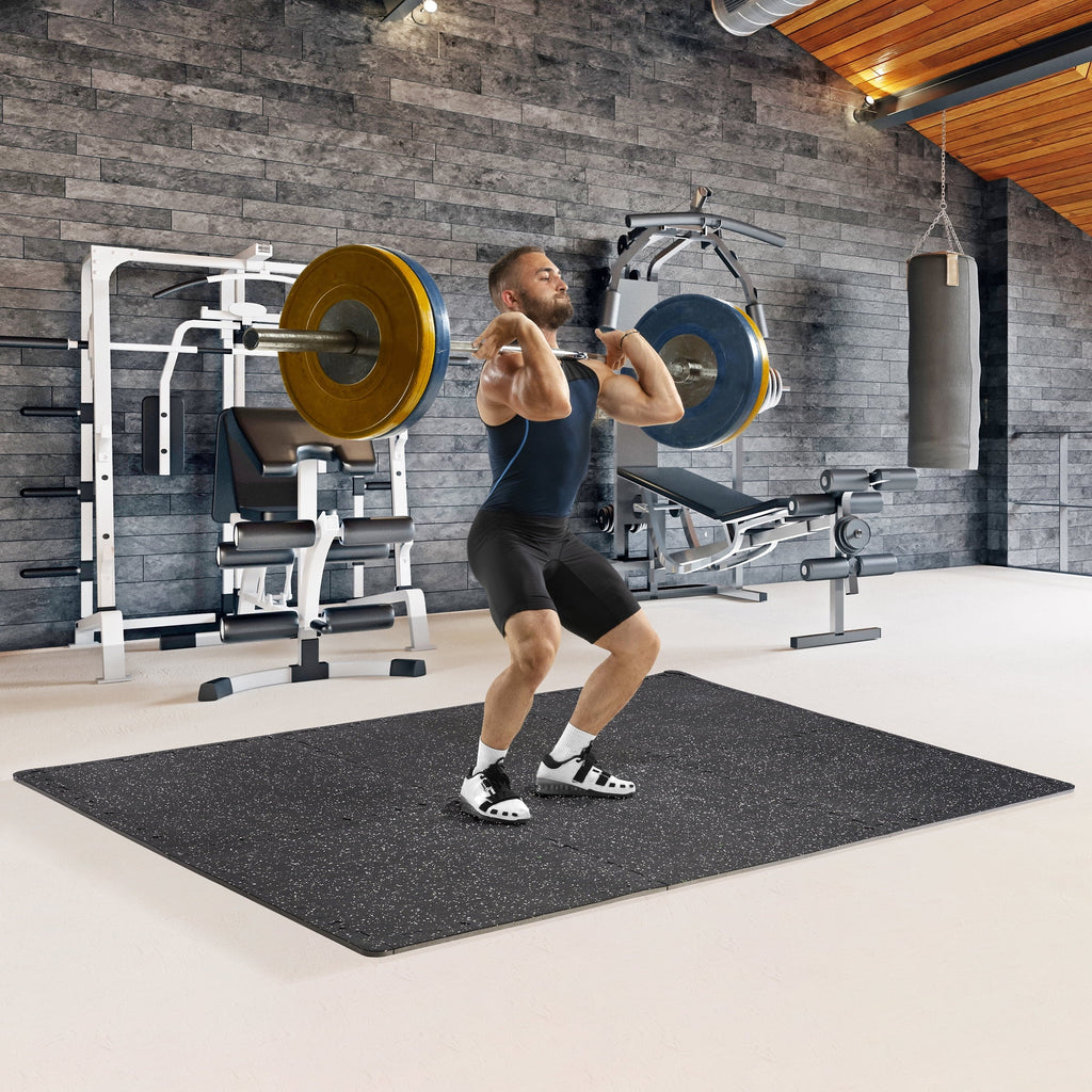 Sizeivan Fitness 1/2" Thick Rubber Top High Density EVA Pillow Gym Flooring for Home Gym - 12 Interlocking Gym Floor Mat