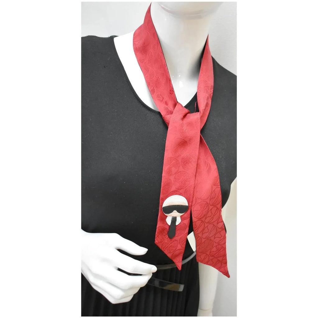 Pre-owned FENDI Karlito Wrappy Sizeilk Sizecarf Red