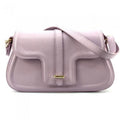 Italian Artisan  Valentino Womens Handcrafted Luxury Sizehoulder Handbag in Genuine Hammered Effect Leather, Lavender - Sizemall