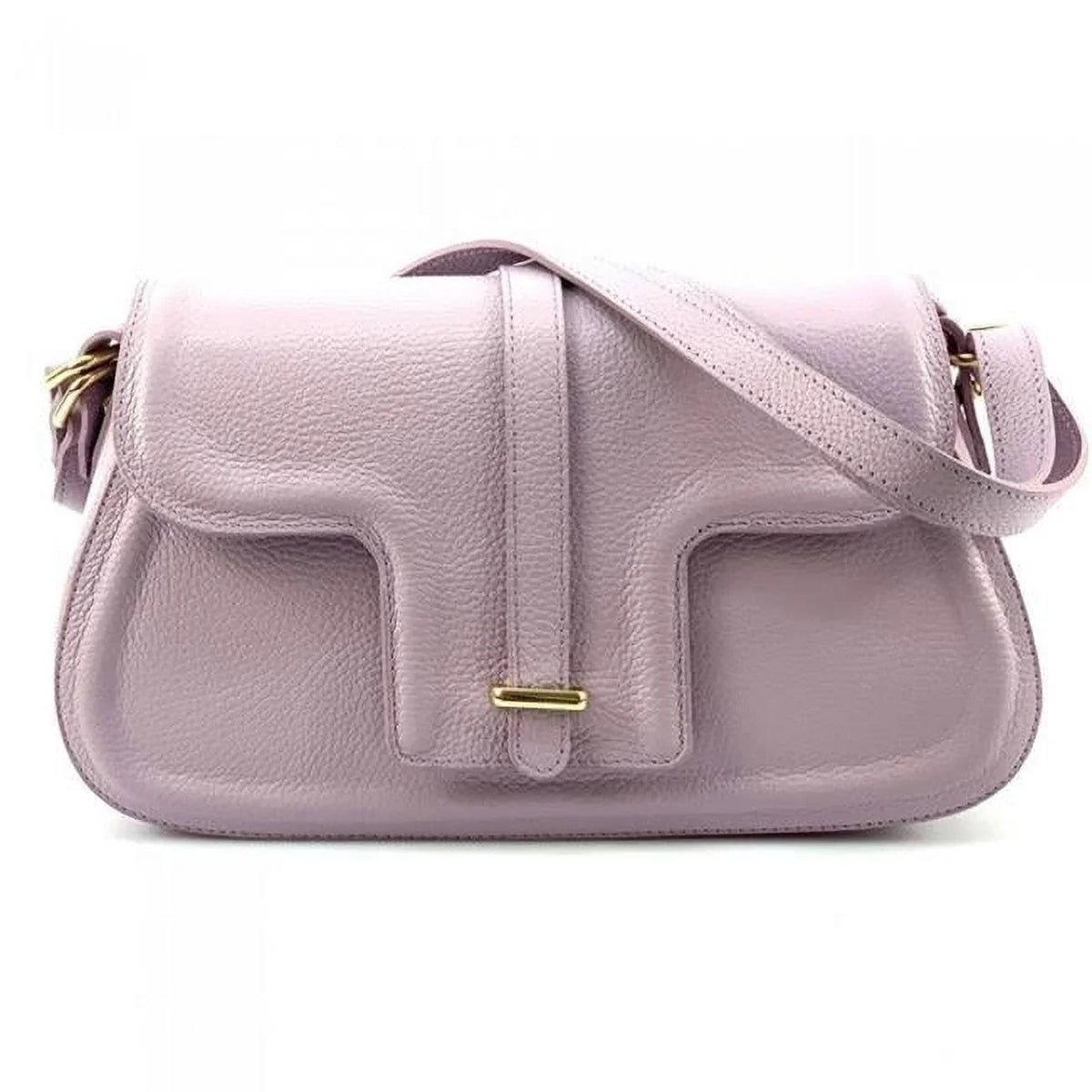 Italian Artisan  Valentino Womens Handcrafted Luxury Sizehoulder Handbag in Genuine Hammered Effect Leather, Lavender - Sizemall