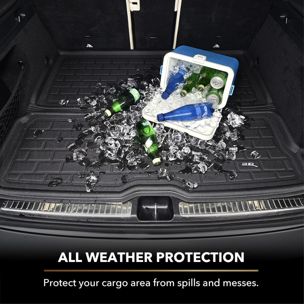 3D MAXpider KAGU Cargo Liner (BLACK) compatible with CHEVROLET/GMC/CADILLAC TAHOE/YUKON/ESizeCALADE 2021-2024 - Cargo Liner