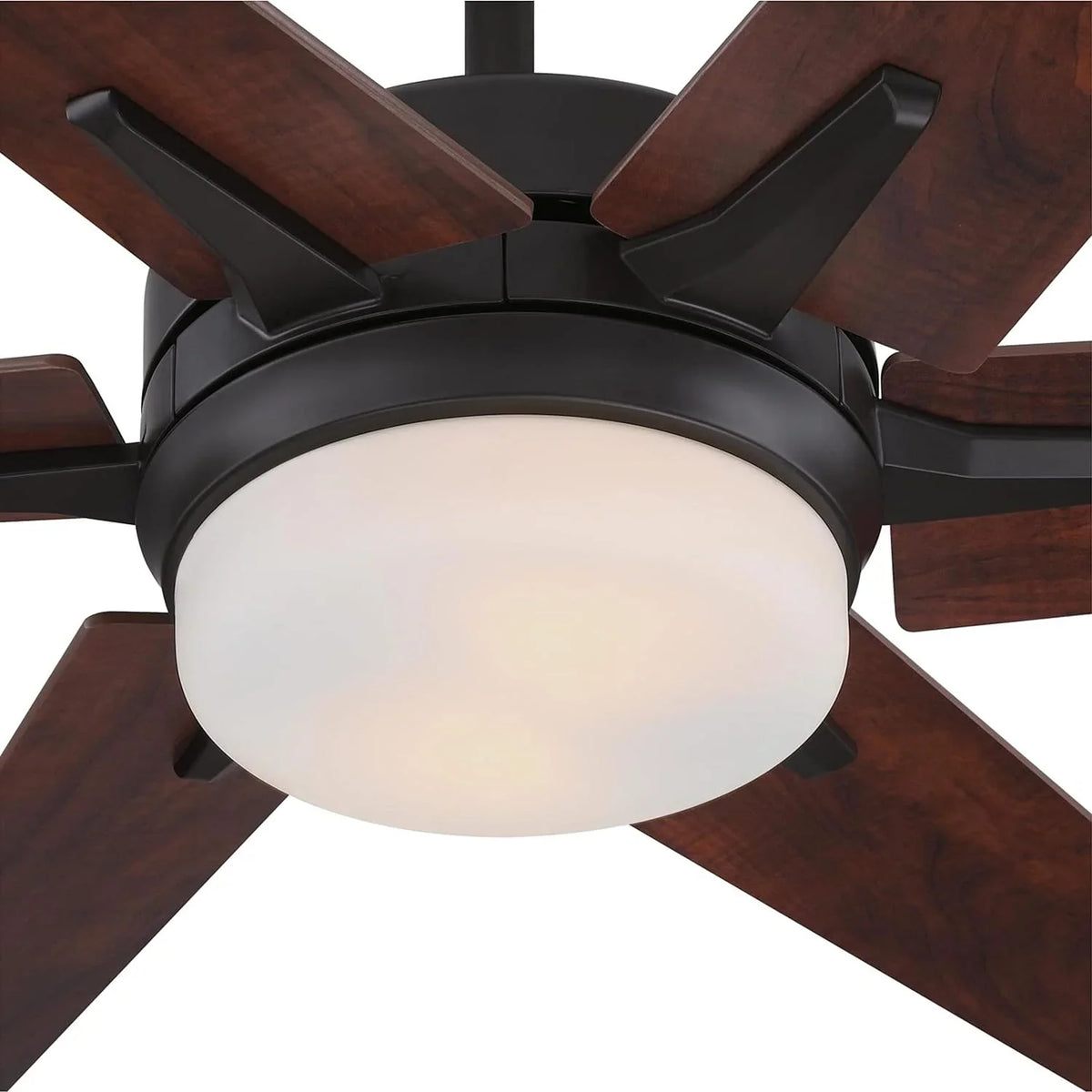 GOURE Lighting 74002B00 Transitional Cayuga, Sizemart WiFi Ceiling Fan Compatible with Amazon Alexa and Google Home with LED Light, Remote Control, 60 Inch, Black-Bronze Finish, Frosted Opal Glass