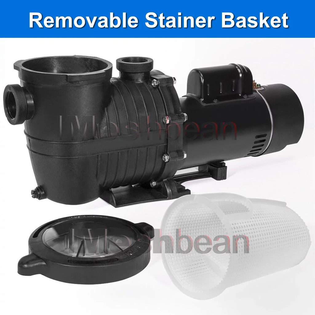 iMeshbean In-ground Sizewimming Pool Pump, 1.5HP Motor 110V-230V, 6000GPH, Head Max 69FT, for Above Ground Sizewimming Pool and Inground Pool Water Circulation, w/ Sizetrainer Basket