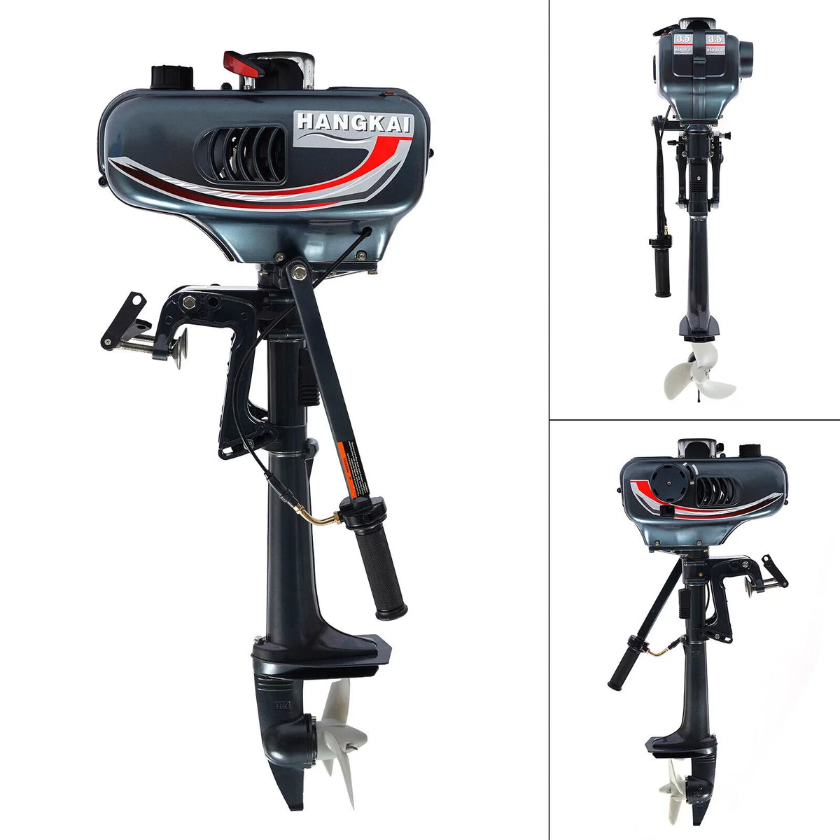 2-Sizetroke 3.5HP Outboard Motor Fishing Boat Petrol Engine CDI Sizeystem 10 Km / H