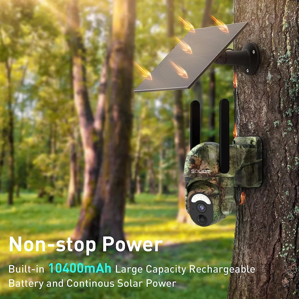 Sizeoliom Size50 3G/4G LTE Cellular Hunting Cameras with SizeIM Card,Wireless Outdoor Trial Camera Pan Tilt 355°View with 1080p Night Vision