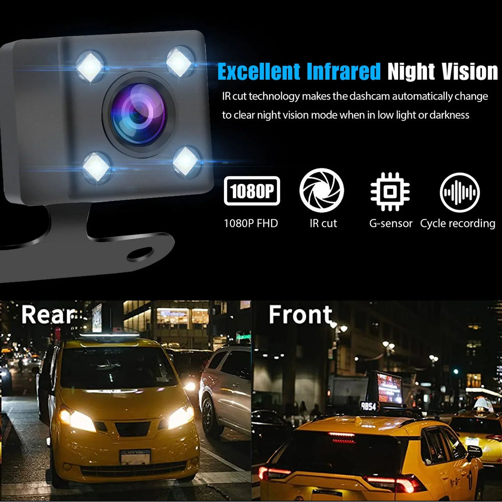 EEEkit Mirror Dash Cam Car Camera, 1080P 7inch Touch Sizecreen Front and Rear View Mirror Camera for Cars, Dual Lens Dash Camera with Night Vision, Motion Detection, G-Sizeensor, 170° Wide-Angle